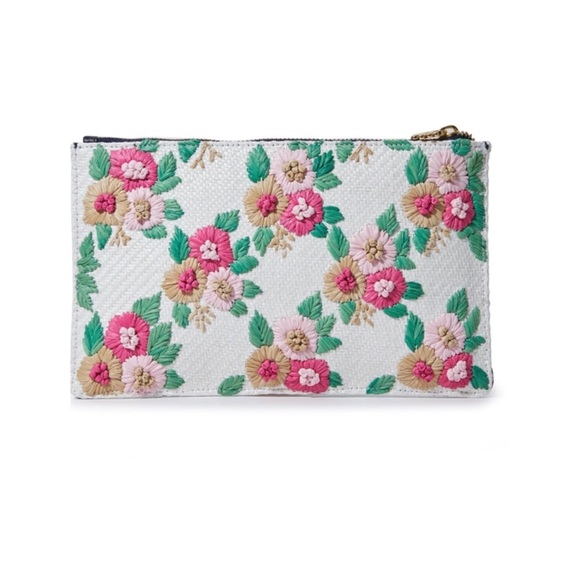 New! LELE SADOUGHI Embroidered Large Floral Pouch Clutch - Picture 3 of 13